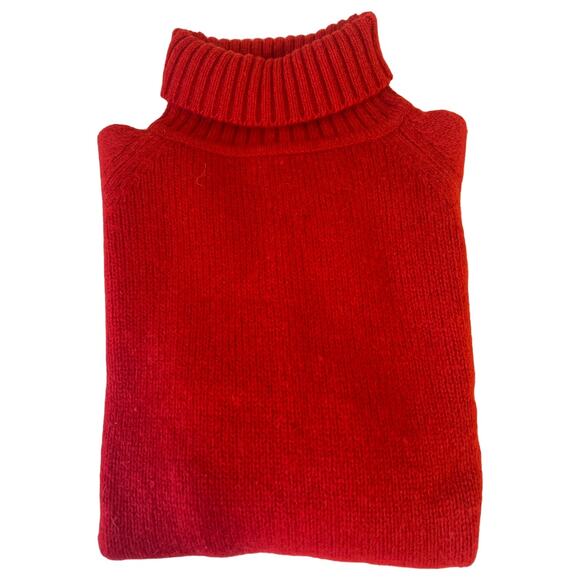 Vintage Northern Isles Red Women Size 34 S Wool Blend Turtleneck Pullover WPL - Picture 3 of 9